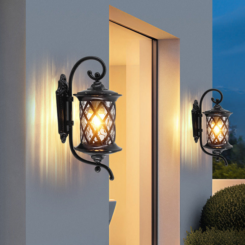 Aluminum Glass Cylindrical Garden Outdoor Light