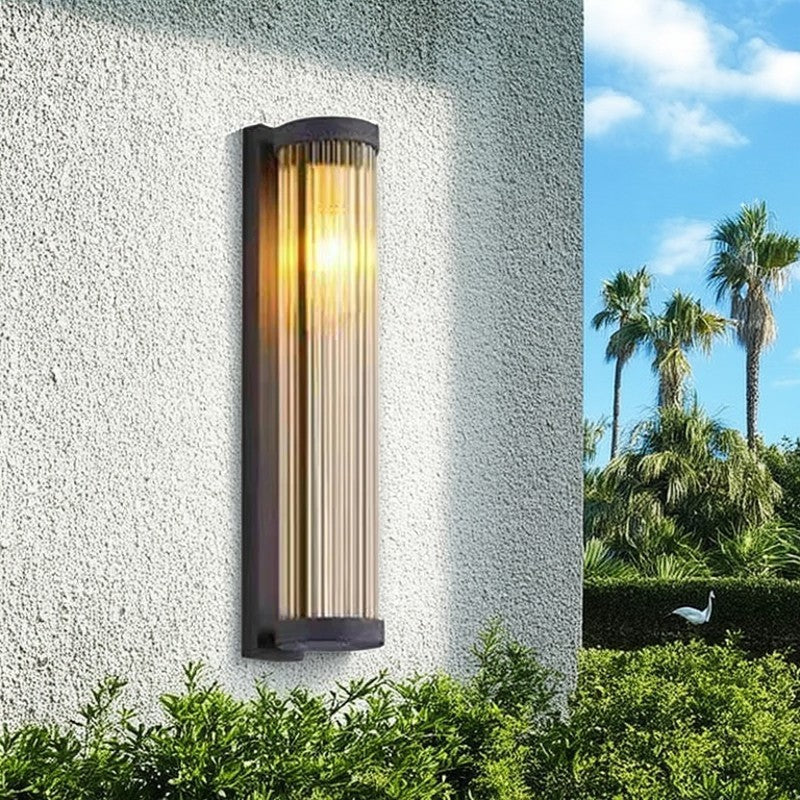 Stainless Steel Glass Cylinder Outdoor Light