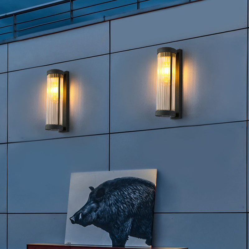 Stainless Steel Glass Cylinder Outdoor Light