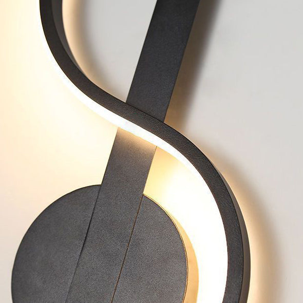 Iron Silicone Musical Curve Wall Lamp
