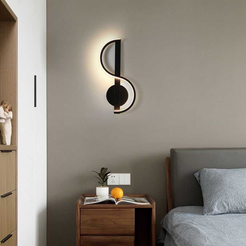 Iron Silicone Musical Curve Wall Lamp