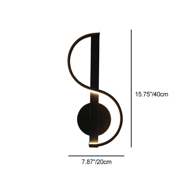 Iron Silicone Musical Curve Wall Lamp