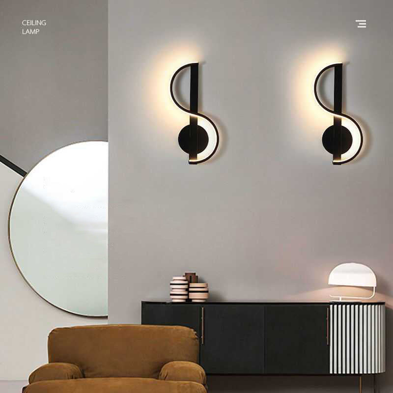 Iron Silicone Musical Curve Wall Lamp