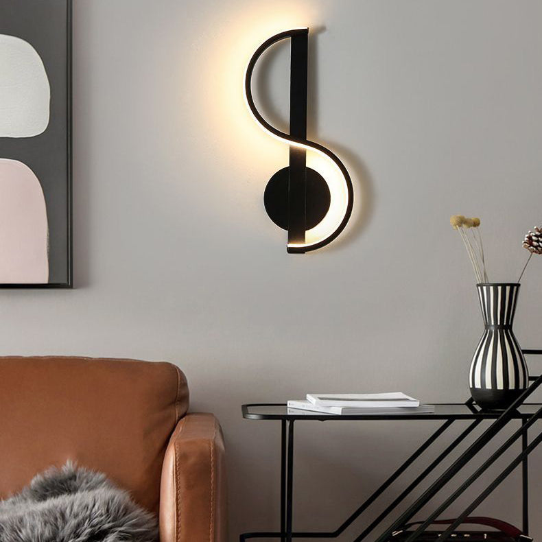 Iron Silicone Musical Curve Wall Lamp