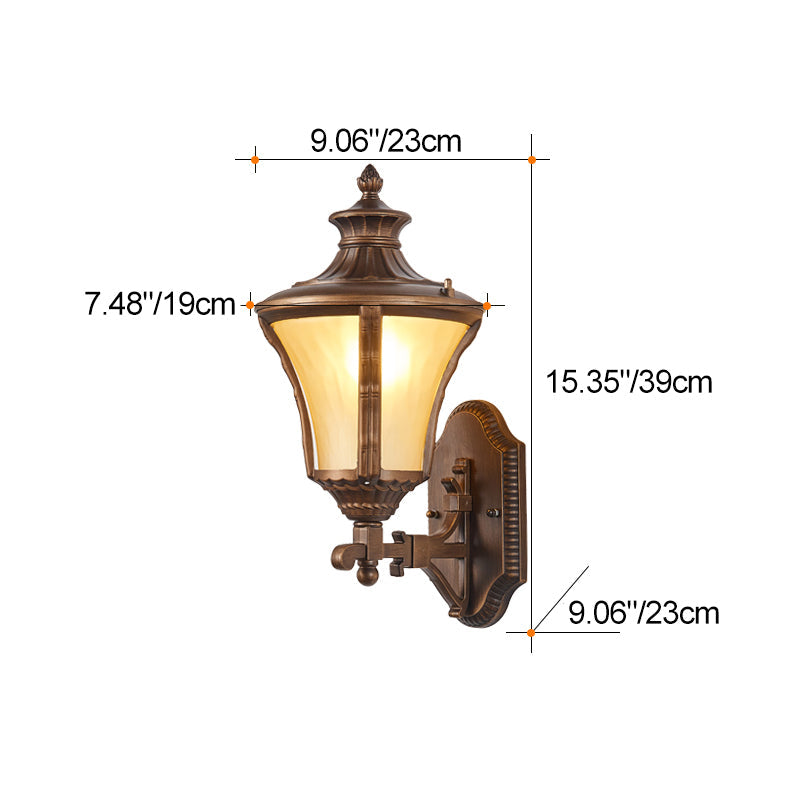 Aluminum Glass Conical Garden Outdoor Light