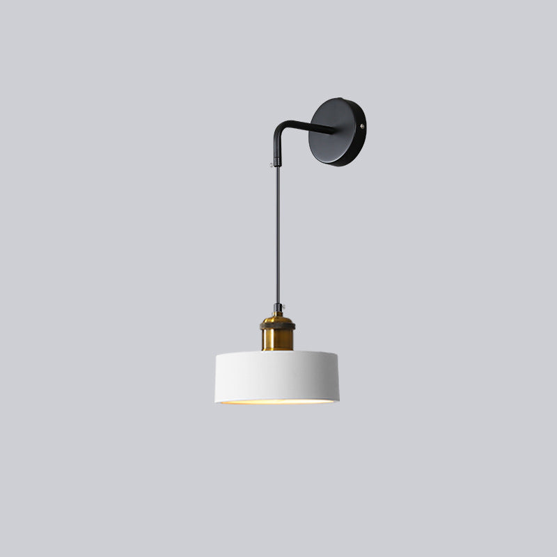 Metal Resin Cylindrical Bedroom Wall Lamp