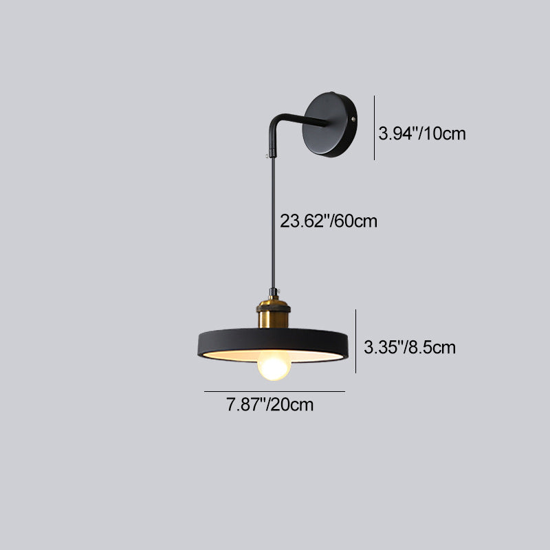 Metal Resin Cylindrical Bedroom Wall Lamp