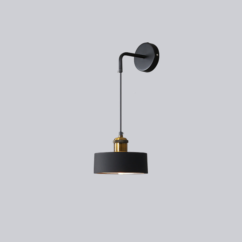 Metal Resin Cylindrical Bedroom Wall Lamp