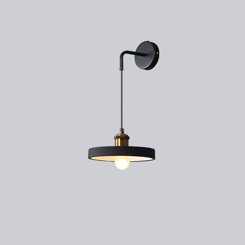 Metal Resin Cylindrical Bedroom Wall Lamp