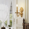 Brass Crystal Candle Branch Wall Lamp