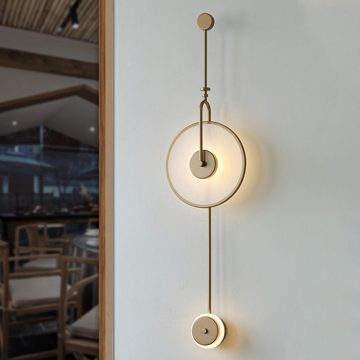 Iron Acrylic Round Bedroom Wall Lamp