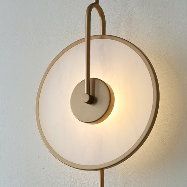 Iron Acrylic Round Bedroom Wall Lamp