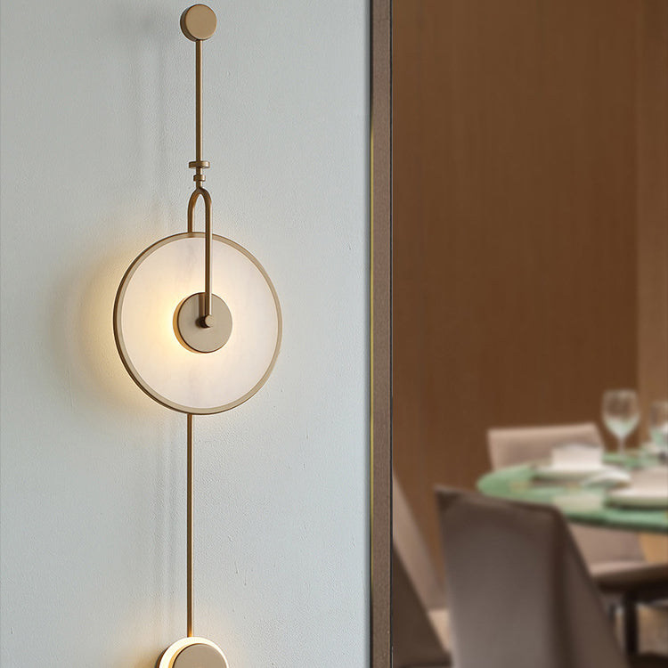 Iron Acrylic Round Bedroom Wall Lamp