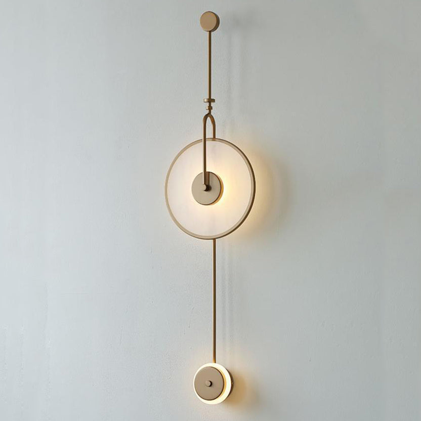 Iron Acrylic Round Bedroom Wall Lamp