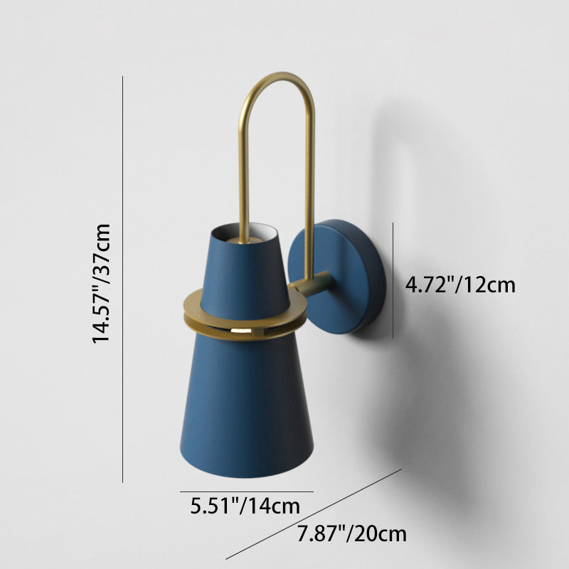 Iron Conical Bedroom Living Wall Lamp