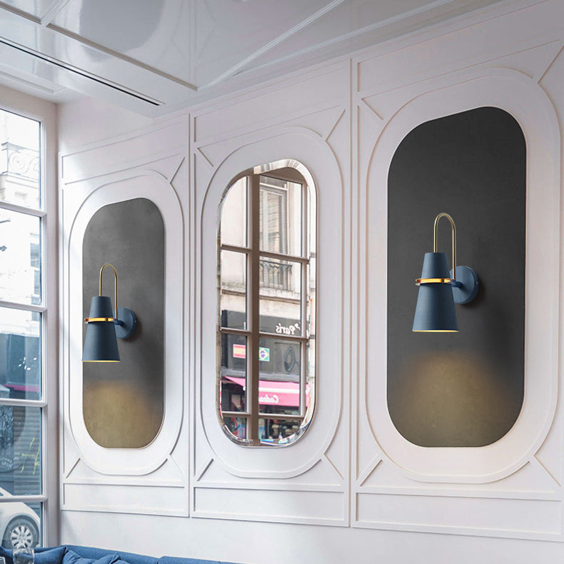 Iron Conical Bedroom Living Wall Lamp