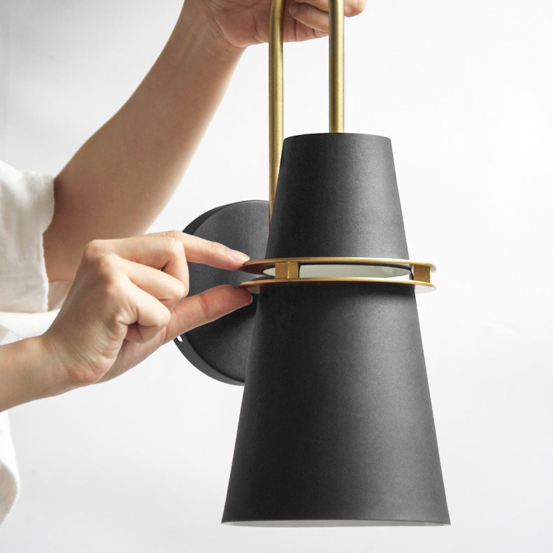 Iron Conical Bedroom Living Wall Lamp