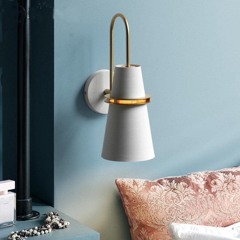 Iron Conical Bedroom Living Wall Lamp