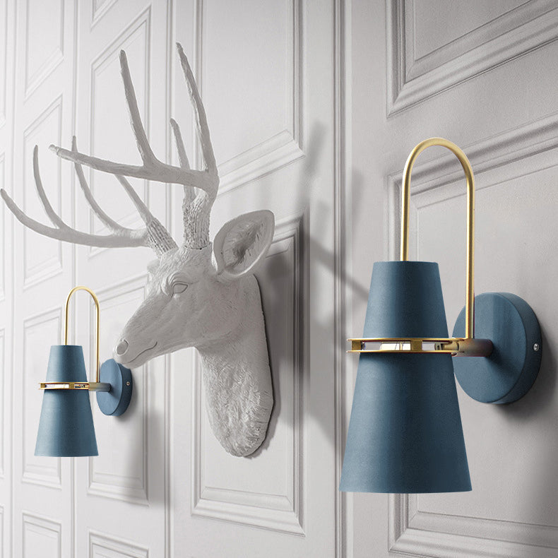 Iron Conical Bedroom Living Wall Lamp
