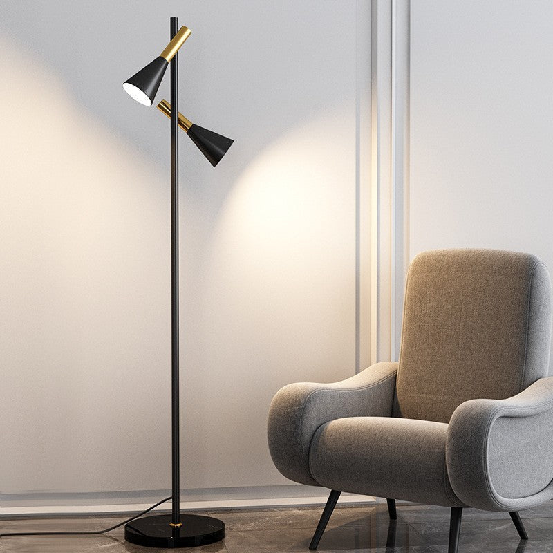 Contemporary Nordic Iron Marble 2-Light Floor Lamp