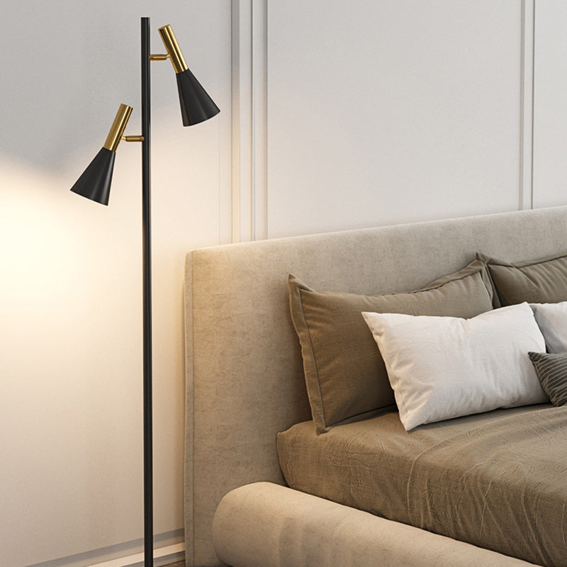 Contemporary Nordic Iron Marble 2-Light Floor Lamp