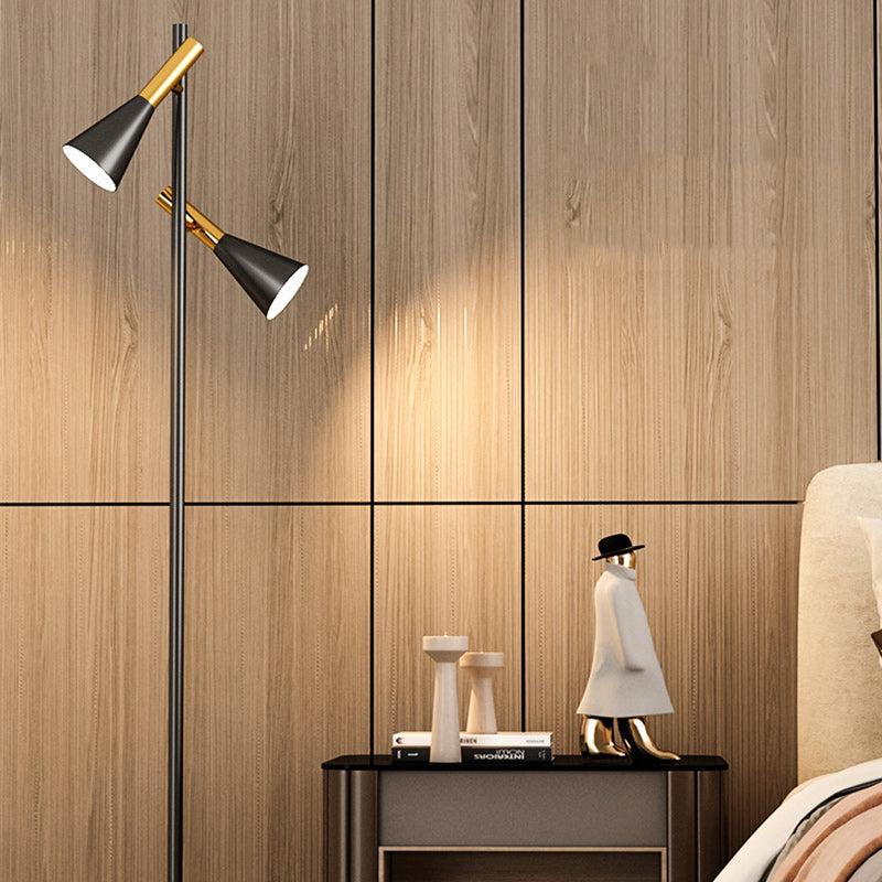 Contemporary Nordic Iron Marble 2-Light Floor Lamp
