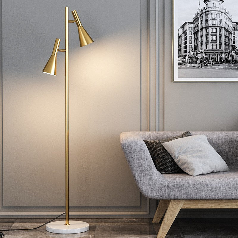 Contemporary Nordic Iron Marble 2-Light Floor Lamp