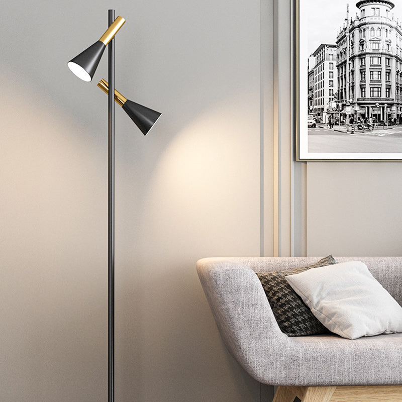 Contemporary Nordic Iron Marble 2-Light Floor Lamp