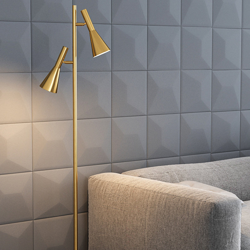 Contemporary Nordic Iron Marble 2-Light Floor Lamp