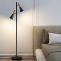 Contemporary Nordic Iron Marble 2-Light Floor Lamp