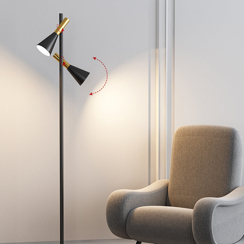 Contemporary Nordic Iron Marble 2-Light Floor Lamp