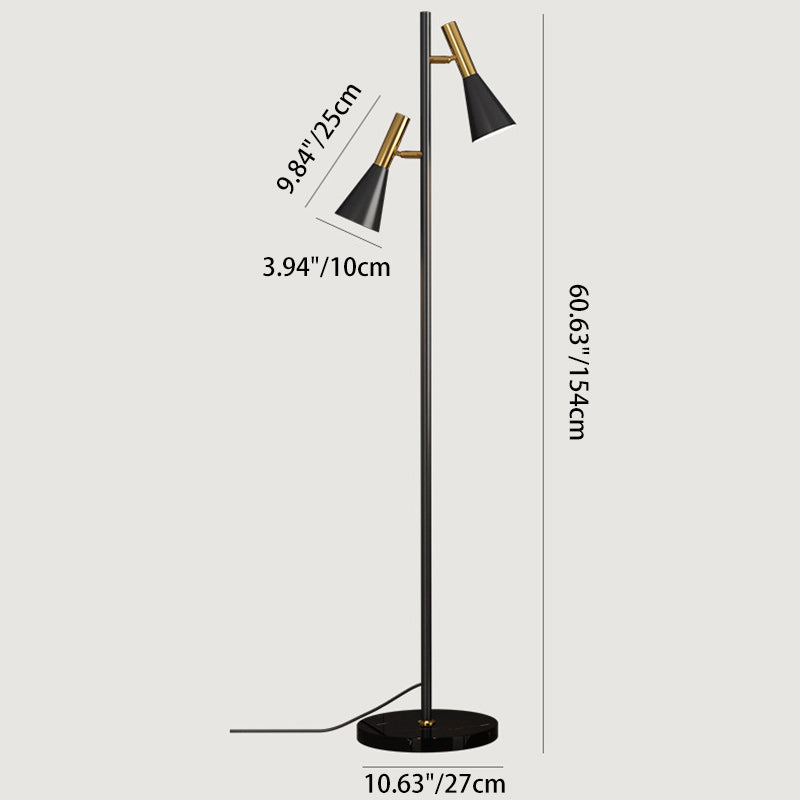 Contemporary Nordic Iron Marble 2-Light Floor Lamp