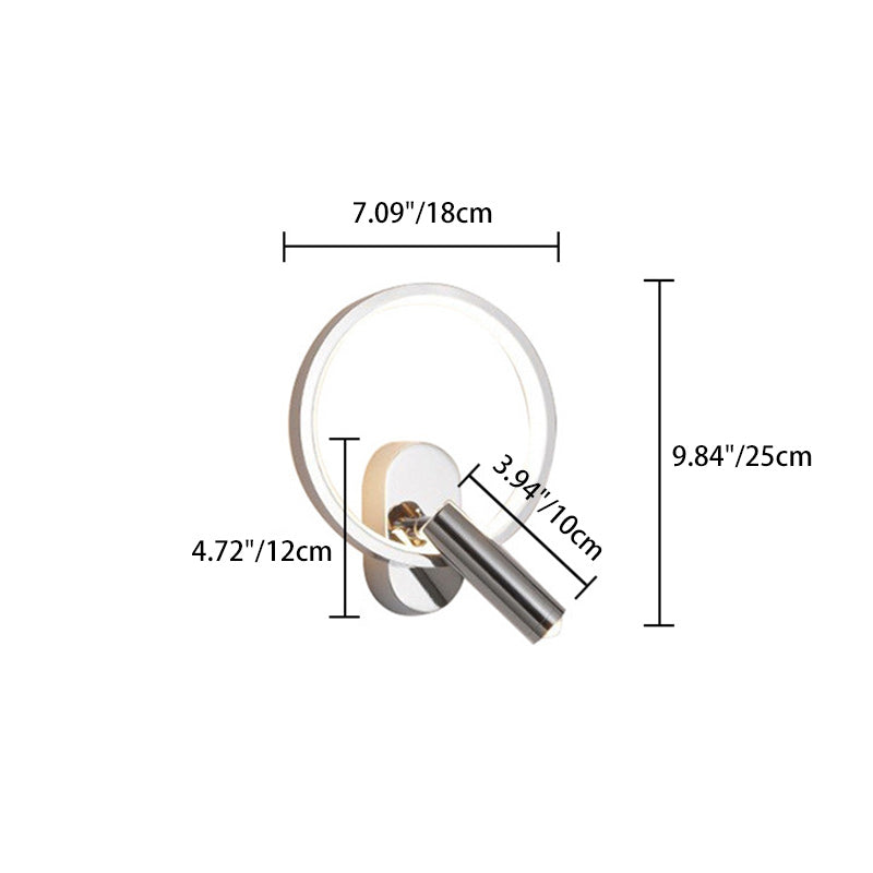 Aluminum Iron Silicone Round Wall Lamp