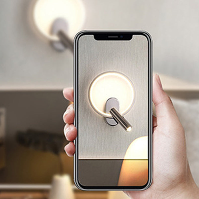 Aluminum Iron Silicone Round Wall Lamp