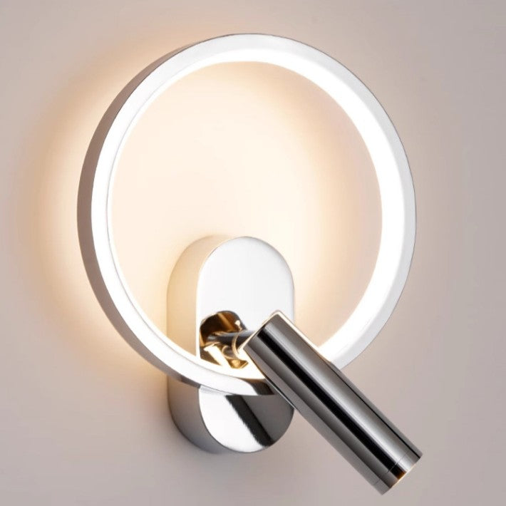 Aluminum Iron Silicone Round Wall Lamp