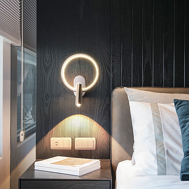 Aluminum Iron Silicone Round Wall Lamp