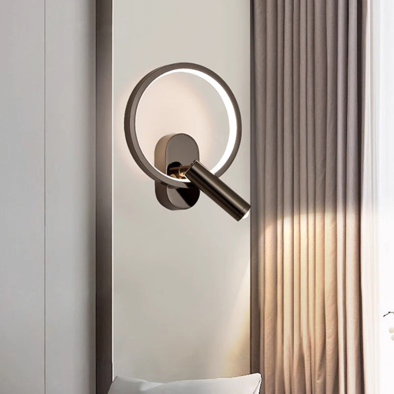 Aluminum Iron Silicone Round Wall Lamp