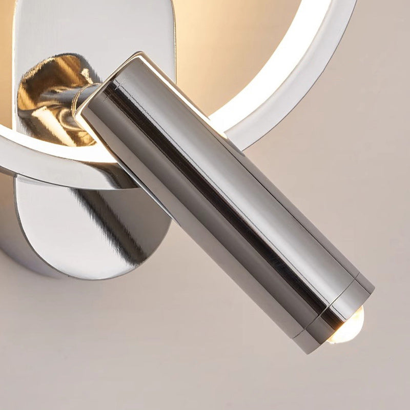 Aluminum Iron Silicone Round Wall Lamp
