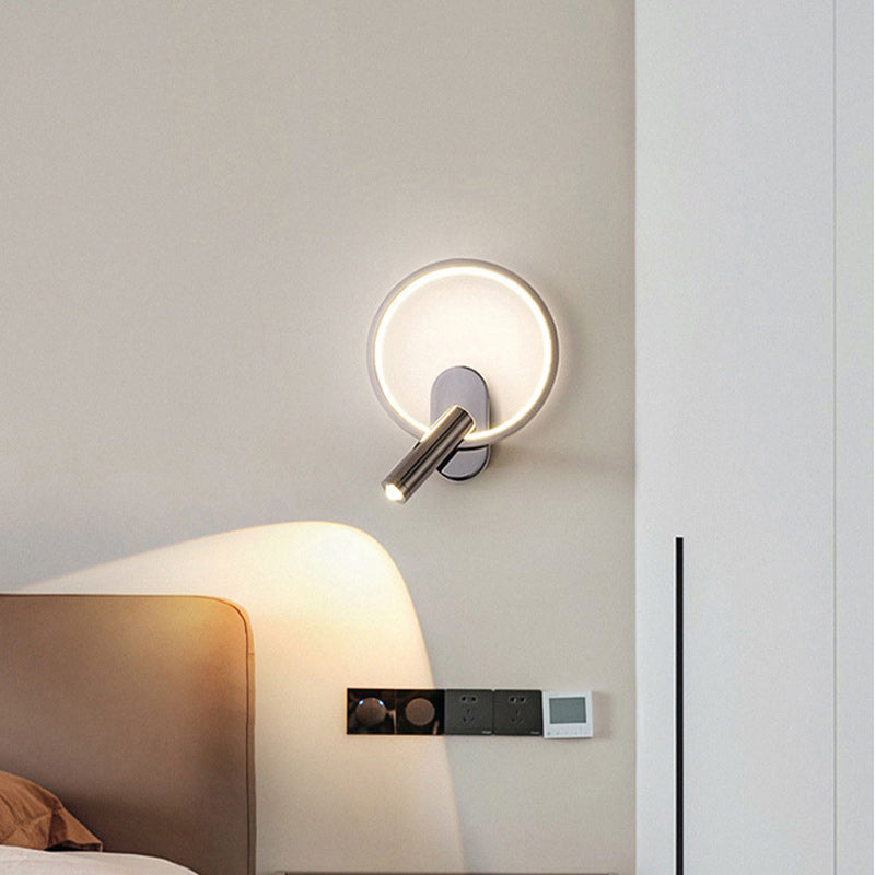Aluminum Iron Silicone Round Wall Lamp