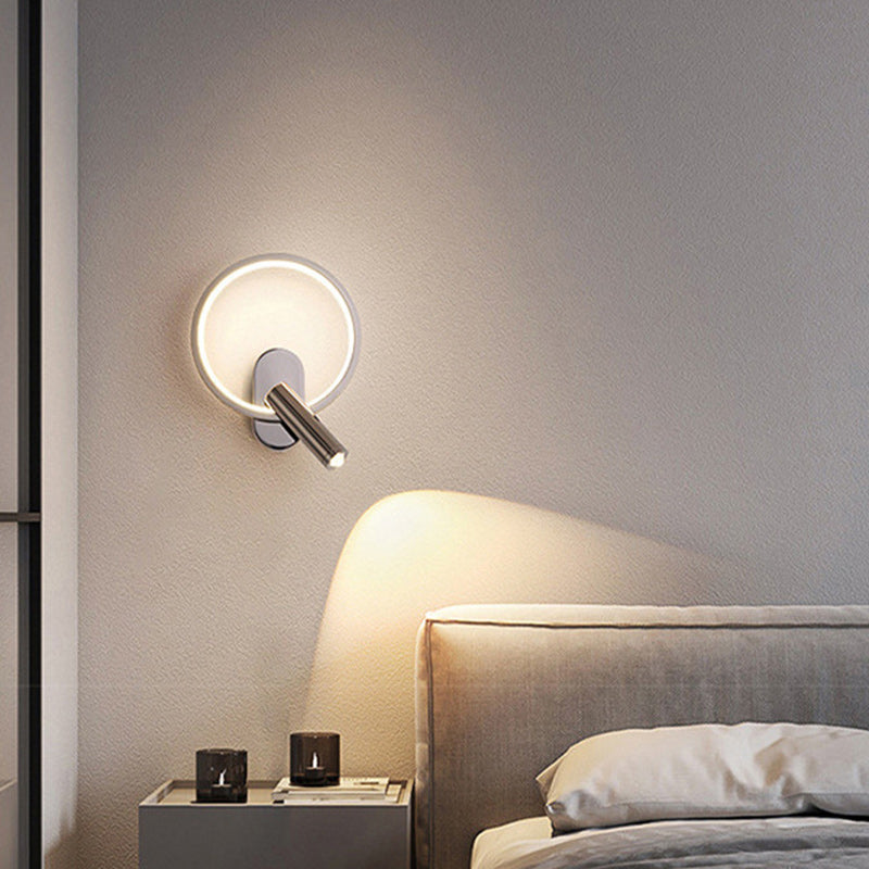 Aluminum Iron Silicone Round Wall Lamp