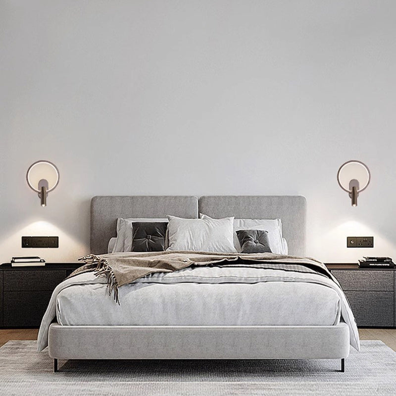 Aluminum Iron Silicone Round Wall Lamp
