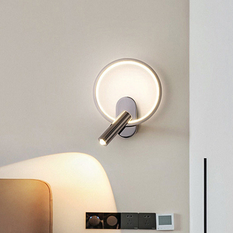 Aluminum Iron Silicone Round Wall Lamp