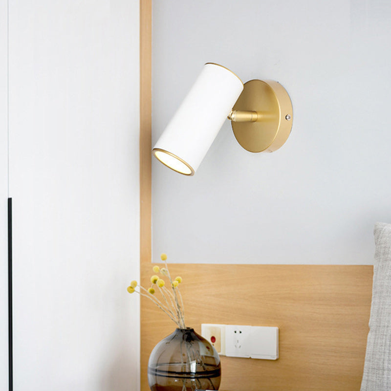 Iron Acrylic Cylindrical Bedroom Wall Lamp