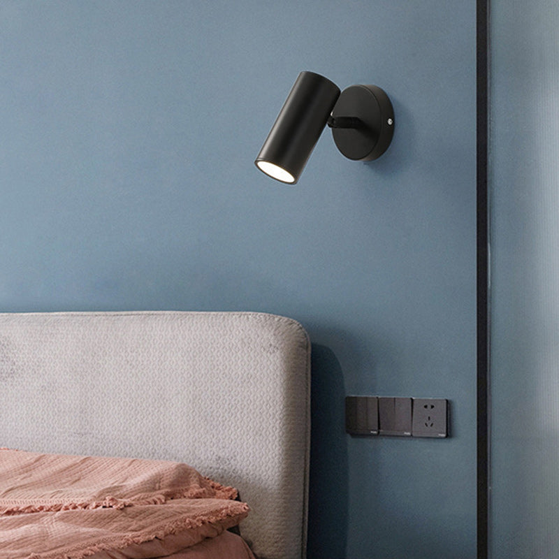 Iron Acrylic Cylindrical Bedroom Wall Lamp
