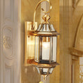 Brass Glass Polygonal Bedroom Outdoor Light