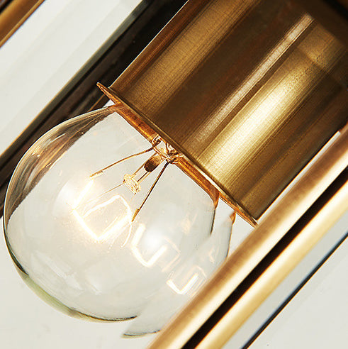 Brass Glass Polygonal Bedroom Outdoor Light