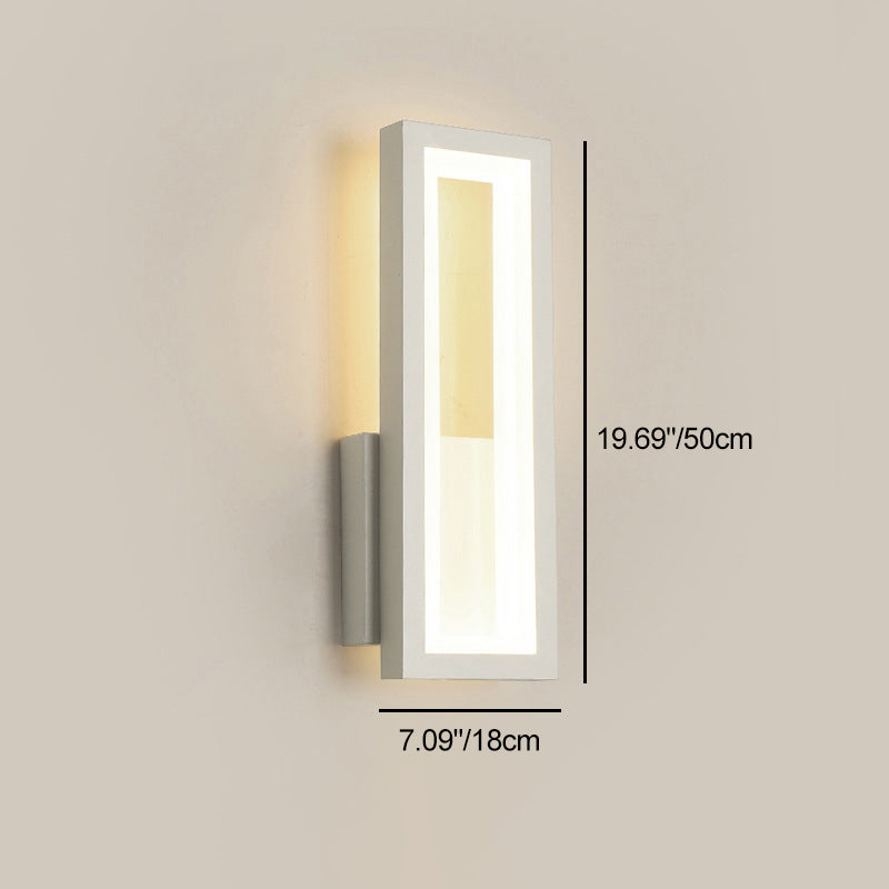 Iron Acrylic Rectangular Bedroom Wall Lamp