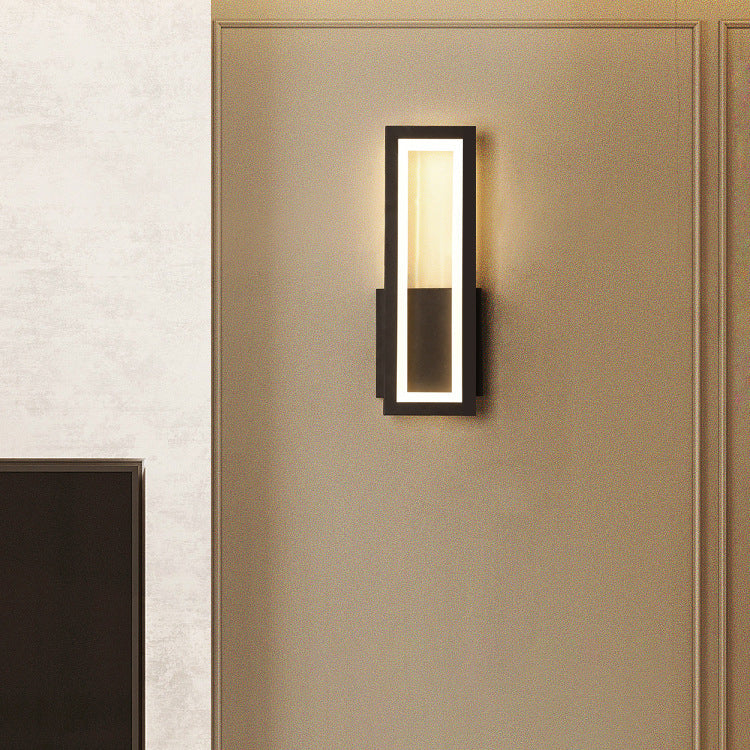 Iron Acrylic Rectangular Bedroom Wall Lamp