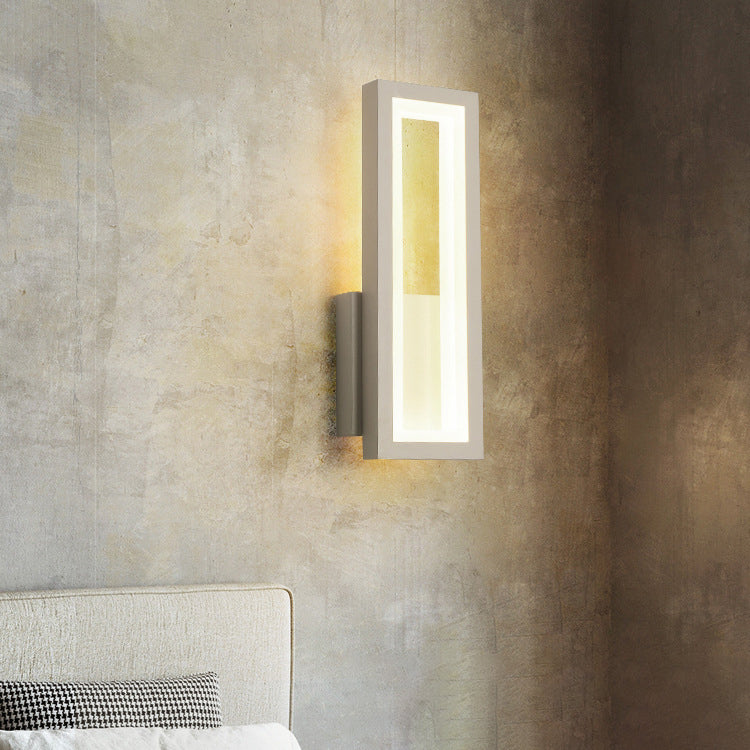Iron Acrylic Rectangular Bedroom Wall Lamp