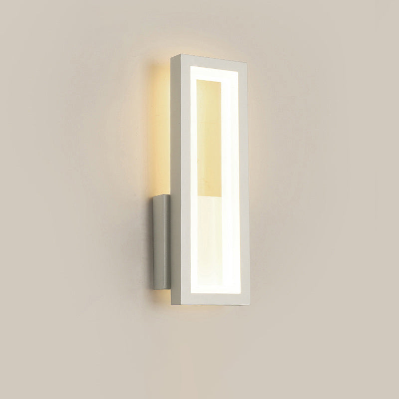Iron Acrylic Rectangular Bedroom Wall Lamp